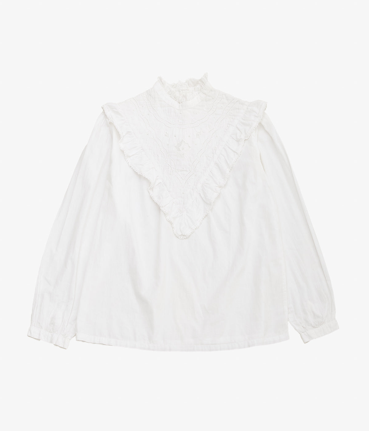 VINTAGE CLOTHING ''30S FRENCH ANTIQUE LACE BLOUSE'' (WHITE)