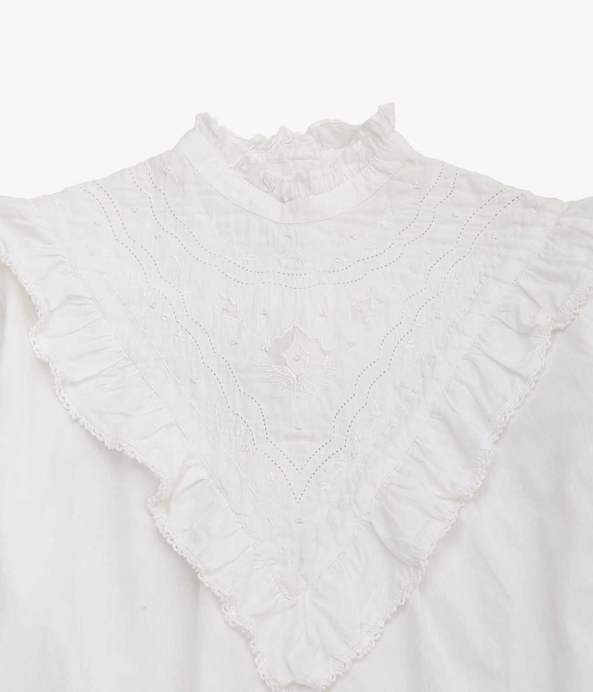 VINTAGE CLOTHING ''30S FRENCH ANTIQUE LACE BLOUSE'' (WHITE)