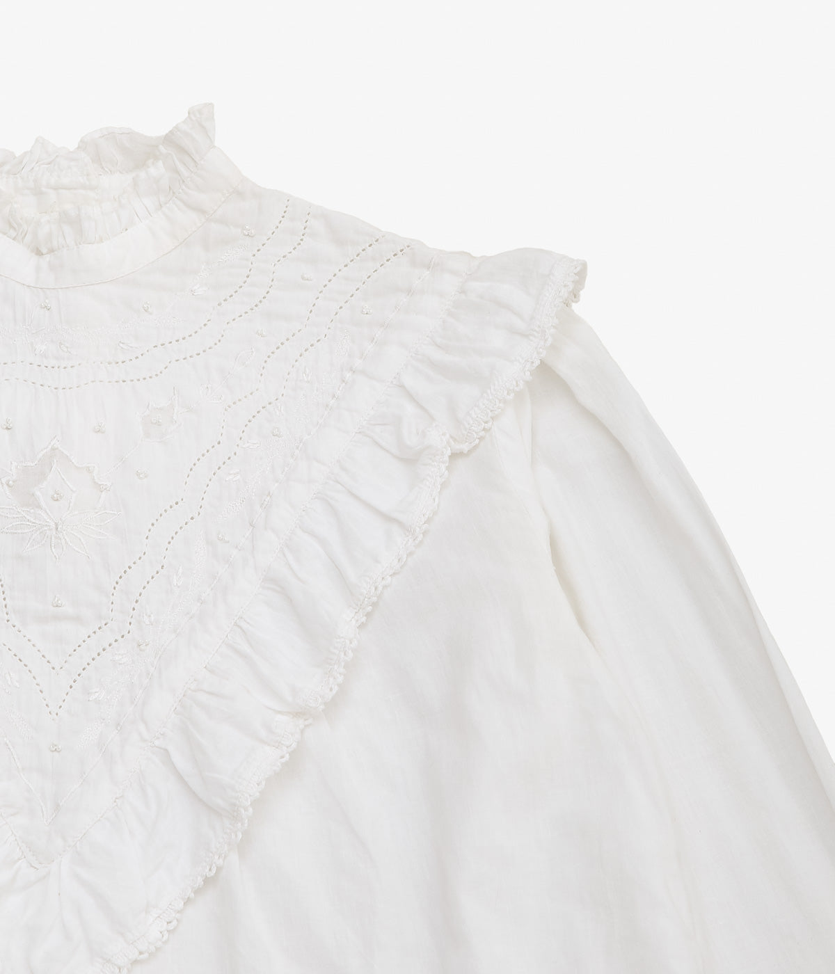 VINTAGE CLOTHING ''30S FRENCH ANTIQUE LACE BLOUSE'' (WHITE)