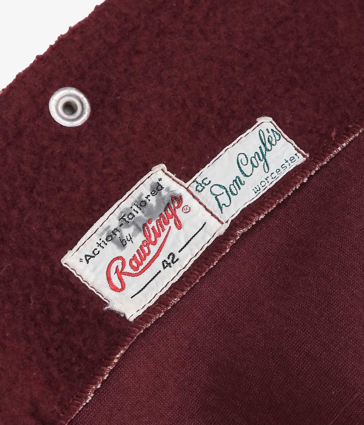 VINTAGE CLOTHING ''50'S RAWLINGS NYLON FREECE STADIUM JACKET'' (BORDEAUX)