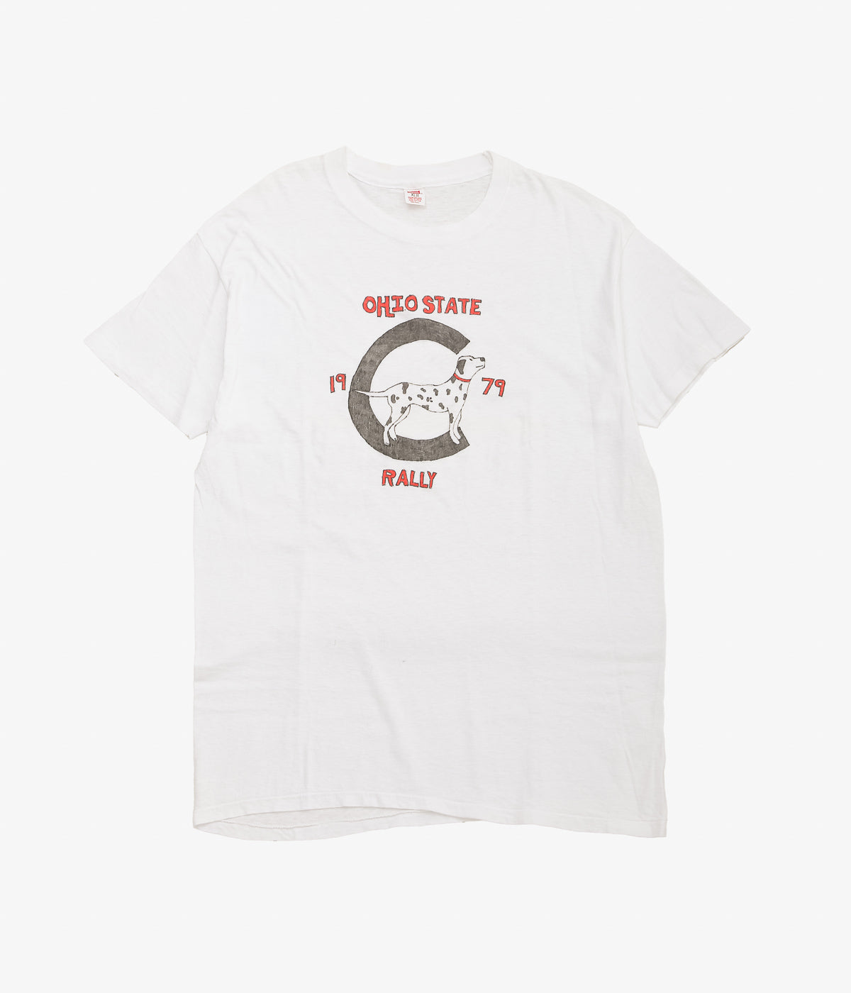 VINTAGE CLOTHING ''70S HANES "OHIO STATE DOG" HAND PAINT TSHIRTS'' (WHITE)
