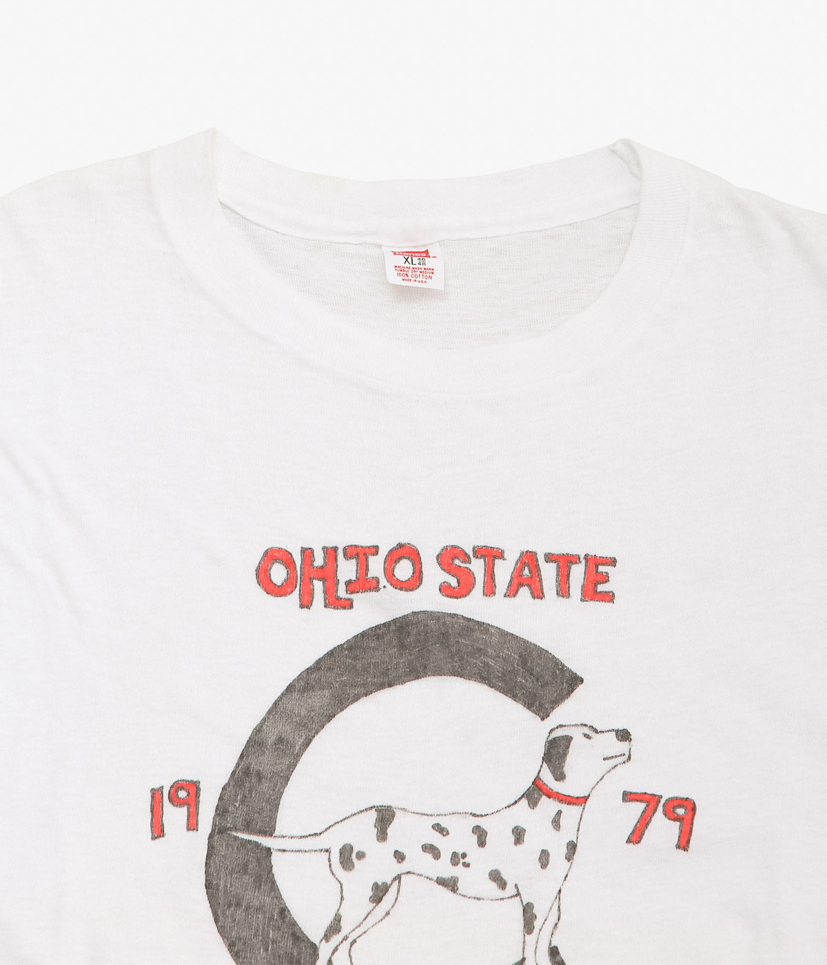 VINTAGE CLOTHING ''70S HANES "OHIO STATE DOG" HAND PAINT TSHIRTS'' (WHITE)