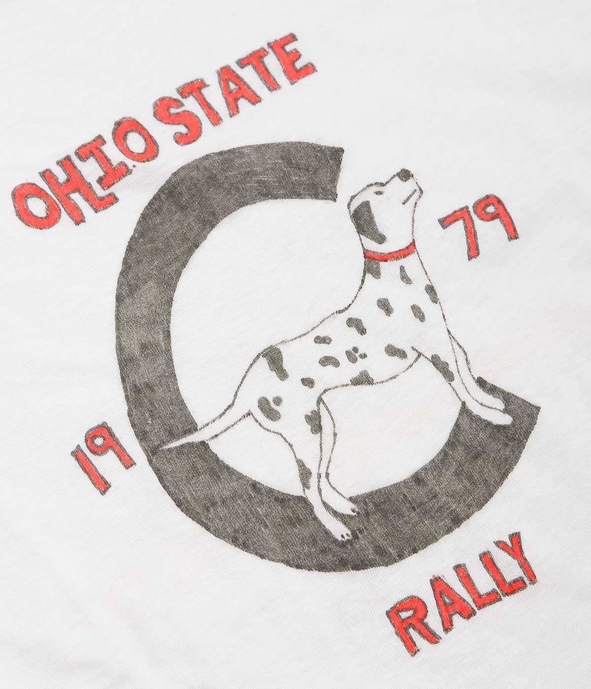 VINTAGE CLOTHING ''70S HANES "OHIO STATE DOG" HAND PAINT TSHIRTS'' (WHITE)