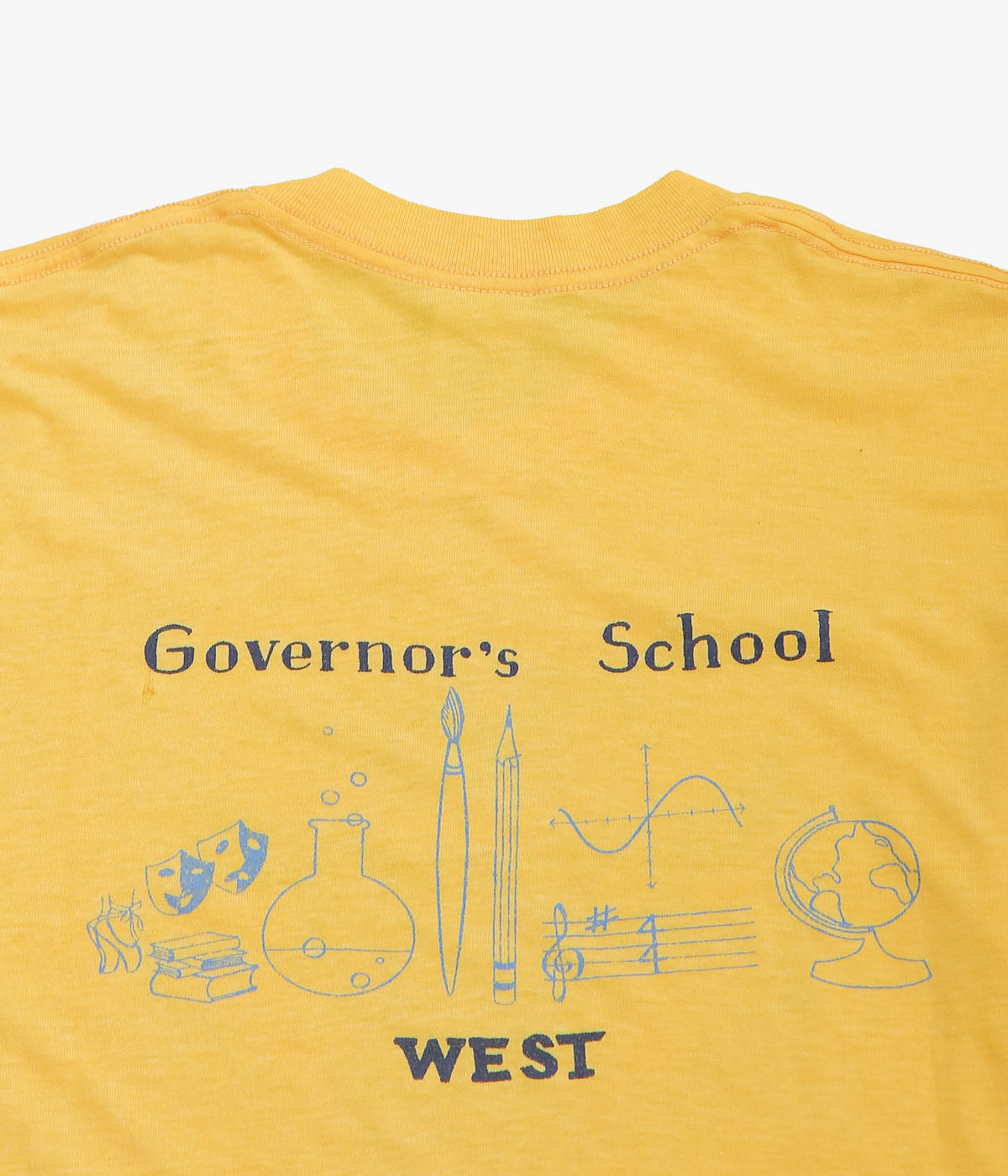 VINTAGE CLOTHING ''80S "GOVERNOR'S SCHOOL WEST 1982" TSHIRTS'' (YELLOW)