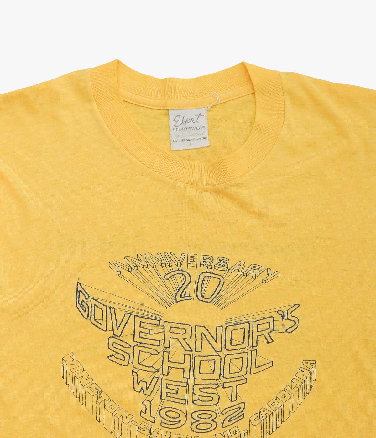 VINTAGE CLOTHING ''80S "GOVERNOR'S SCHOOL WEST 1982" TSHIRTS'' (YELLOW)