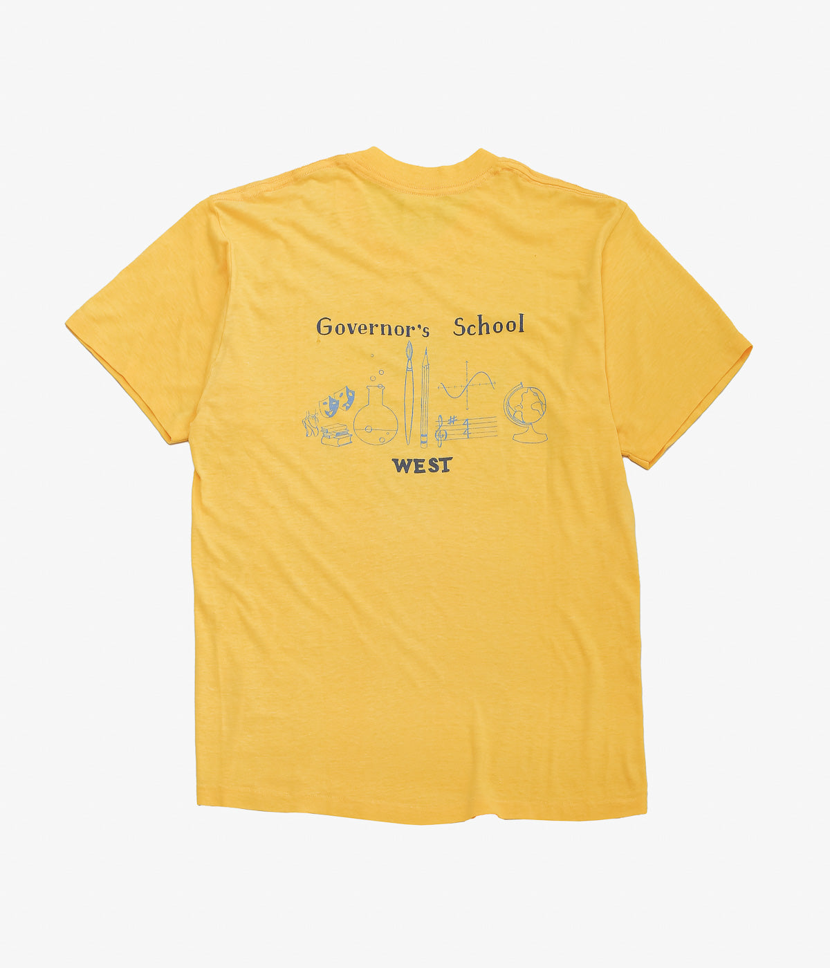 VINTAGE CLOTHING ''80S "GOVERNOR'S SCHOOL WEST 1982" TSHIRTS'' (YELLOW)