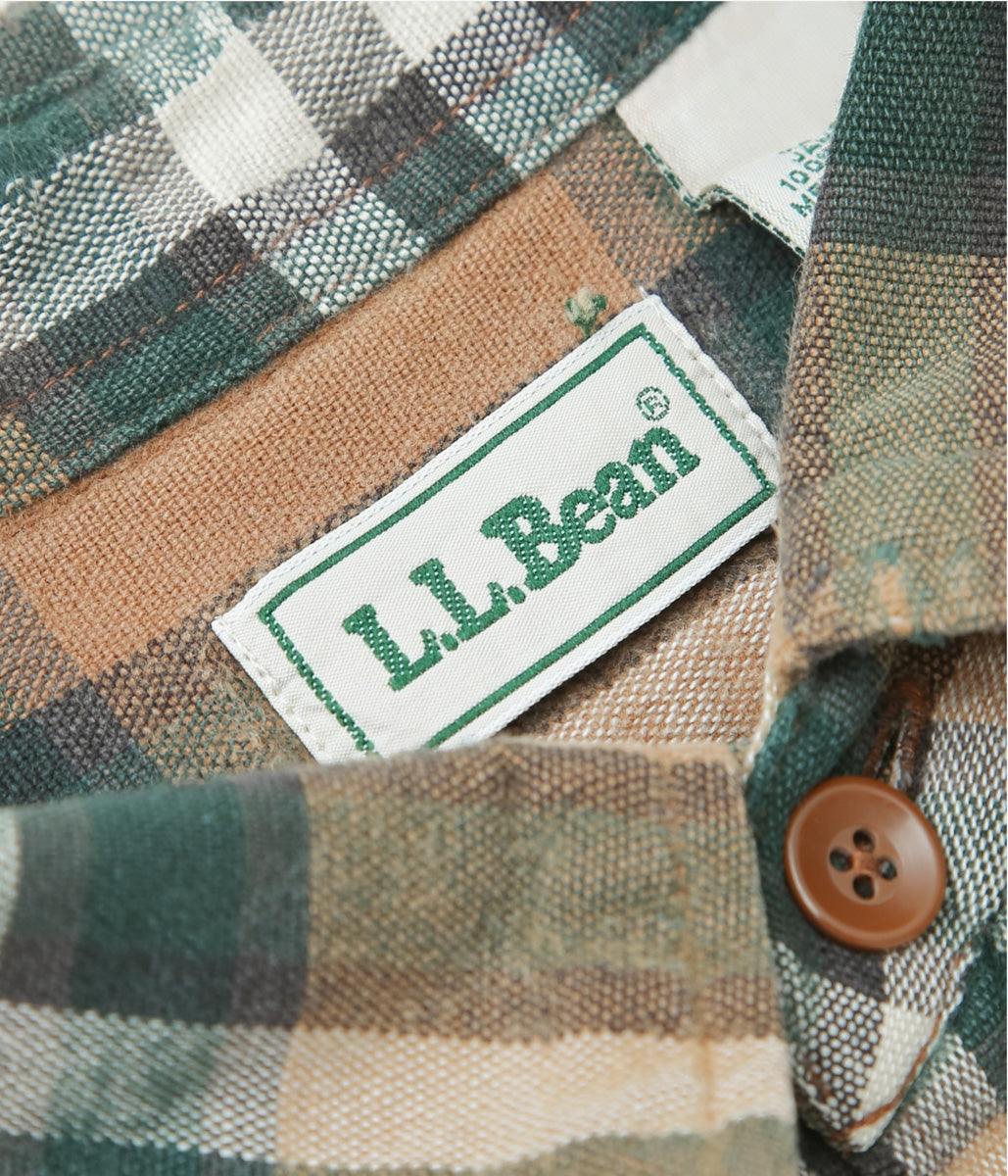 VINTAGE CLOTHING ''90s L.L.BEAN PLAID FLANNEL SHIRT'' (BEIGE)