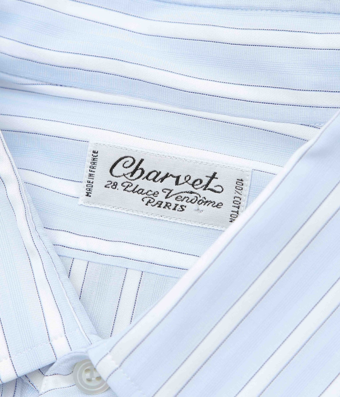 VINTAGE CLOTHING ''CHARVET DRESS SHIRT③'' (BLUE STRIPE)