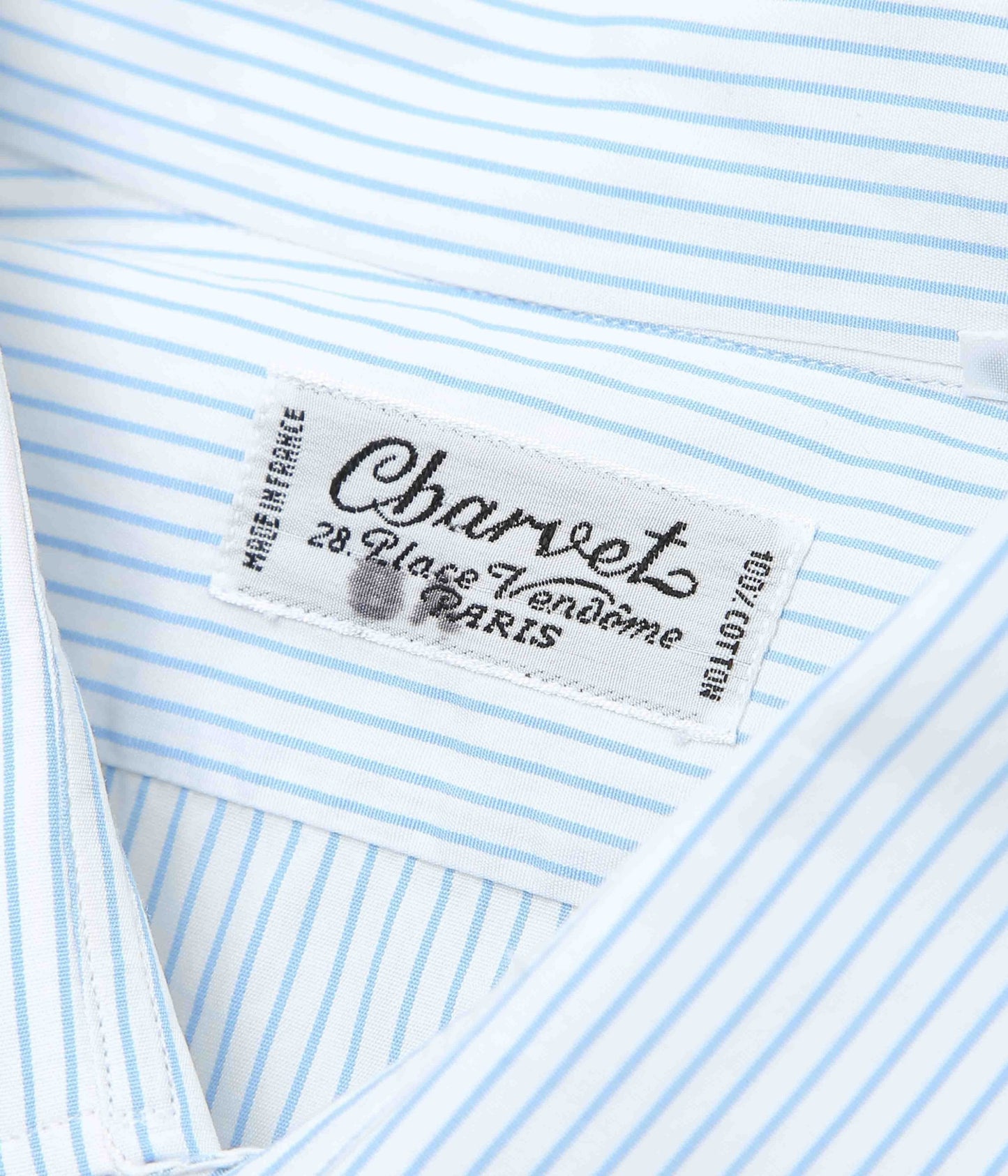 VINTAGE CLOTHING ''CHARVET DRESS SHIRT④'' (BLUE STRIPE)