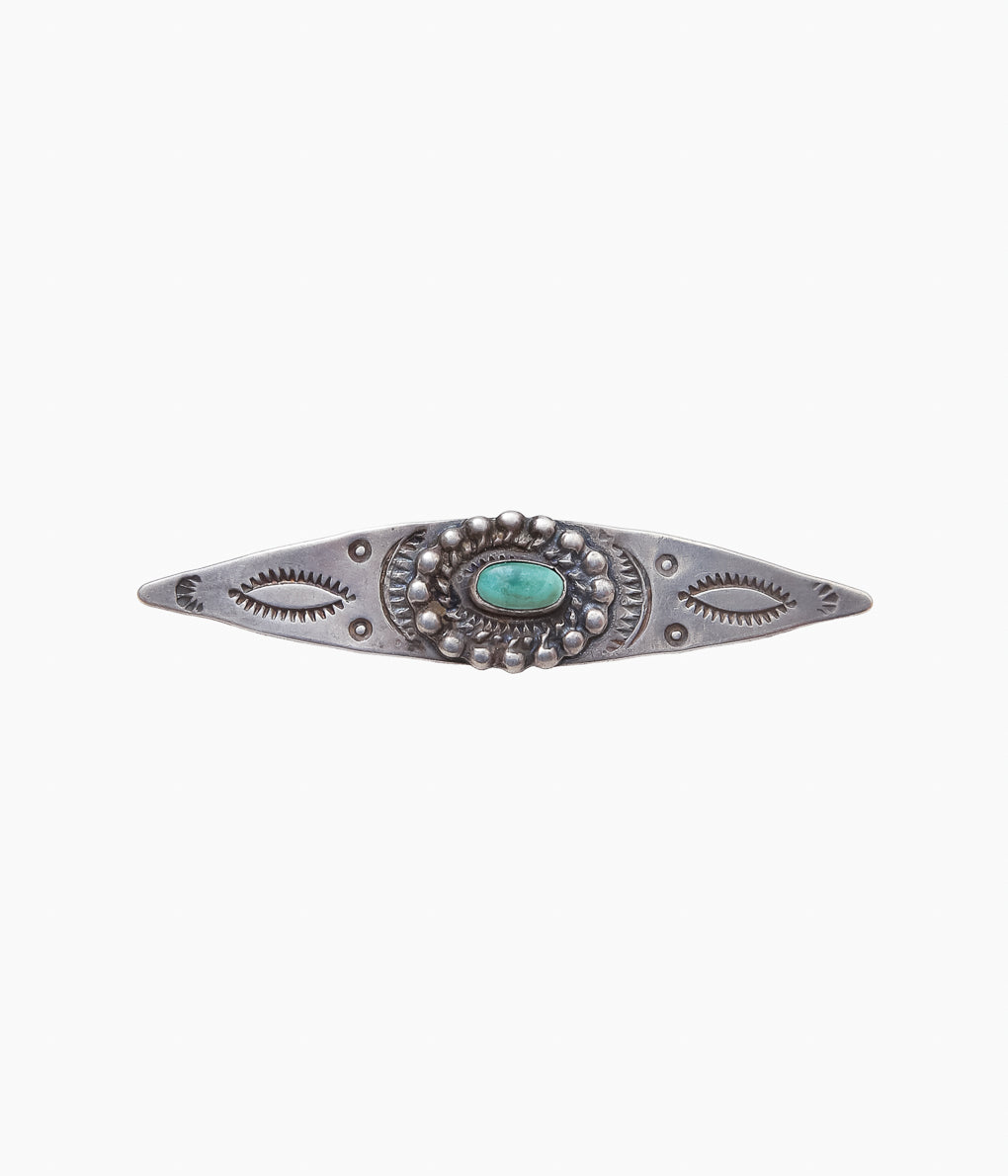 VINTAGE JEWELRY ''1950'S ~ NAVAJO 1 TURQUOISE PIN⓶ ''(SILVER)