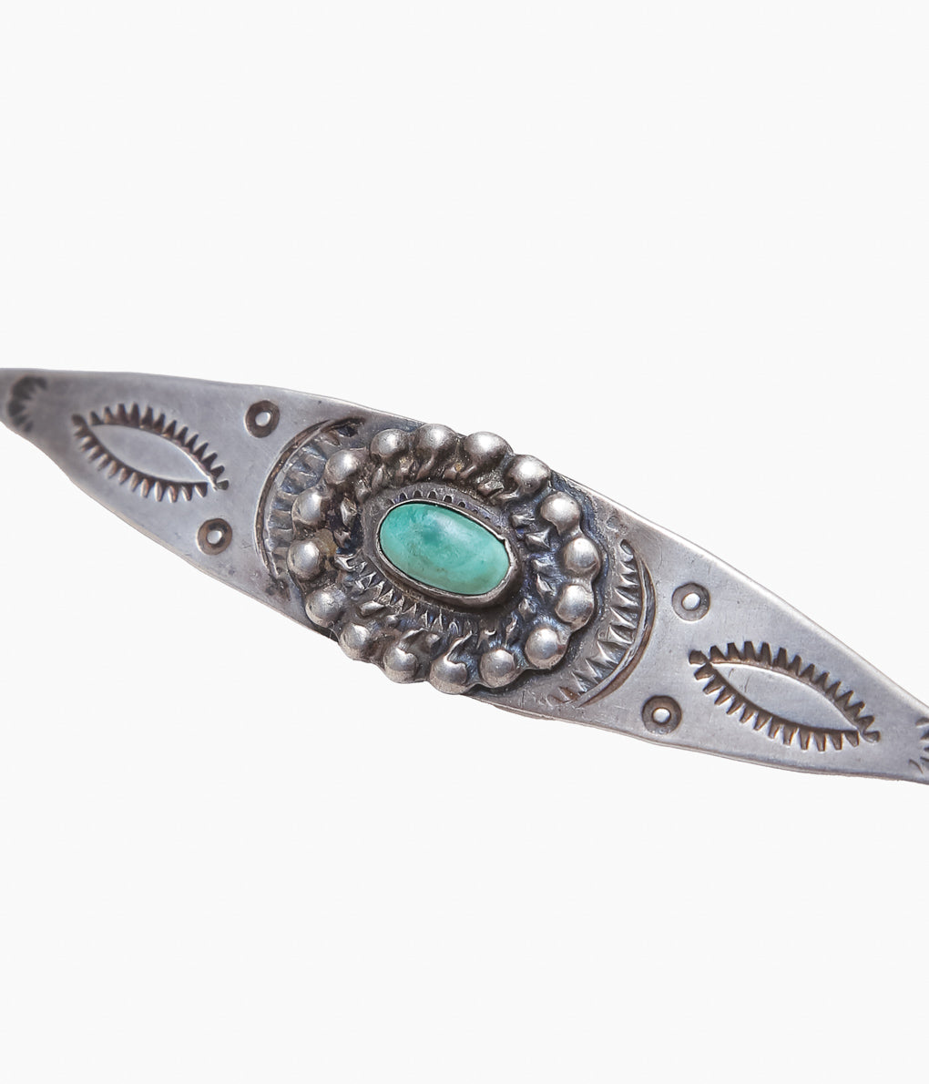 VINTAGE JEWELRY ''1950'S ~ NAVAJO 1 TURQUOISE PIN⓶ ''(SILVER)