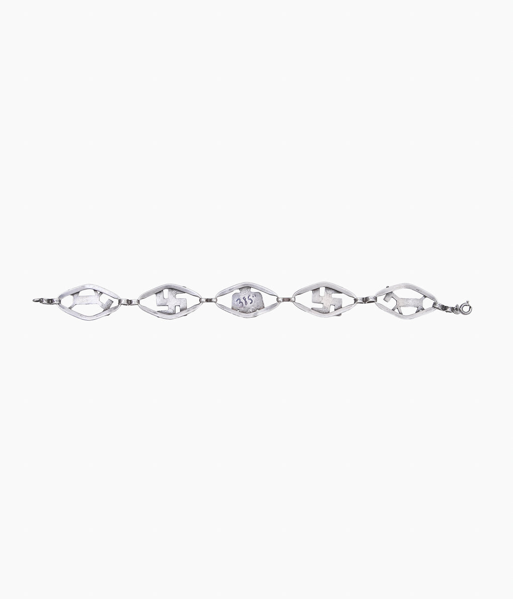 VINTAGE JEWELRY ''30-40'S 5 SEGMENT BRACELET SWASTIKA, THUNDERBIRD, DOG⓵ ''(실버)