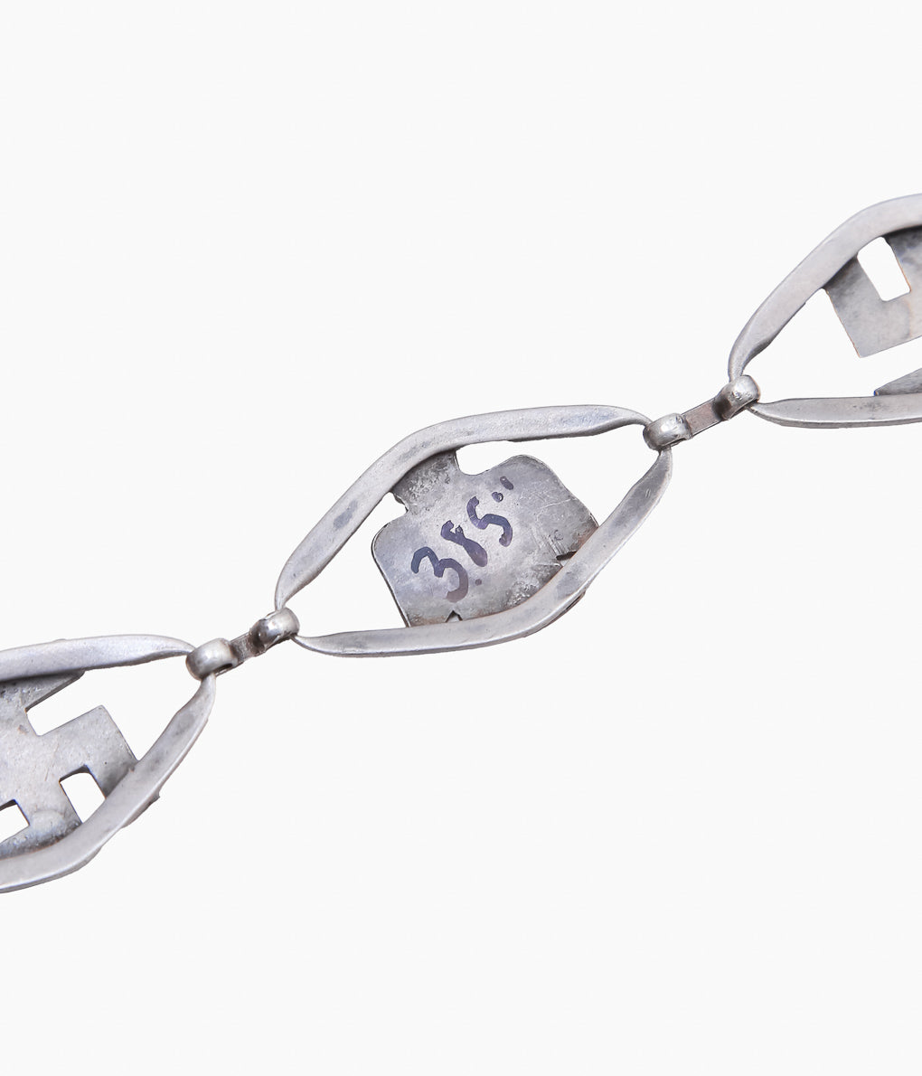 VINTAGE JEWELRY ''30-40'S 5 SEGMENT BRACELET SWASTIKA, THUNDERBIRD, DOG⓵ ''(실버)