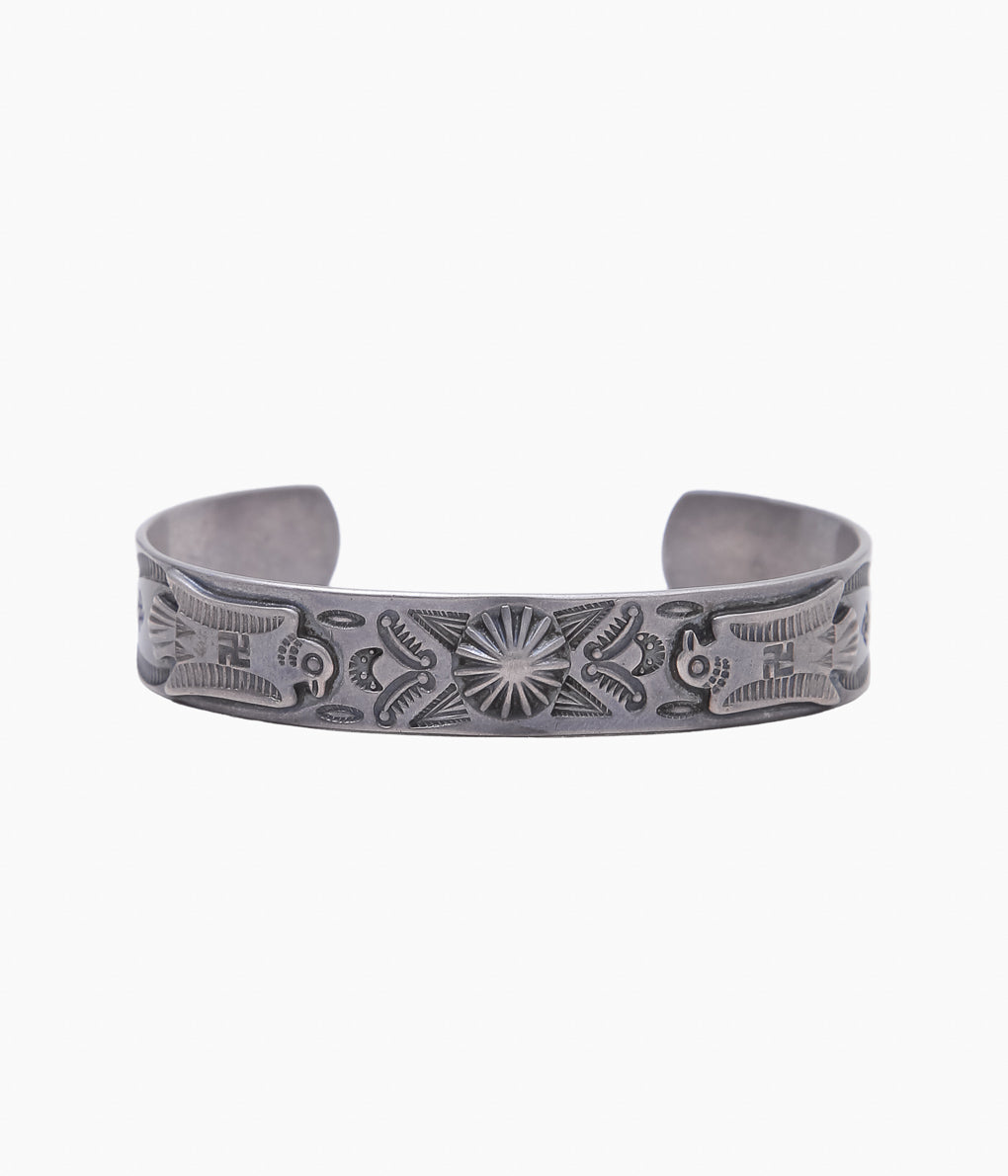VINTAGE JEWELRY ''30-40S 6 SWASTIKA 2 THUNDERBIRD BRACELET PEACE SIGNS⓷ ''(실버)
