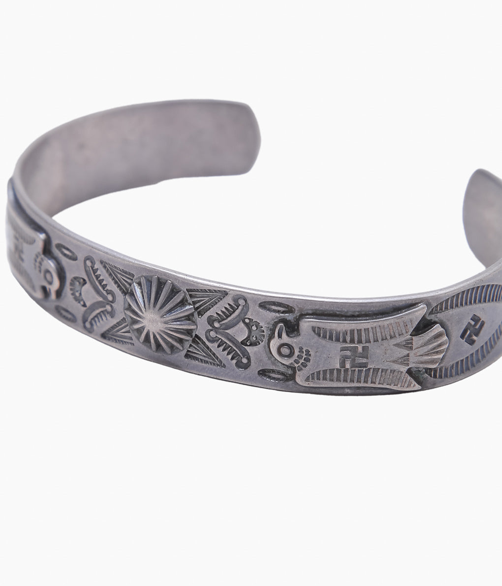 VINTAGE JEWELRY ''30-40S 6 SWASTIKA 2 THUNDERBIRD BRACELET PEACE SIGNS⓷ ''(실버)