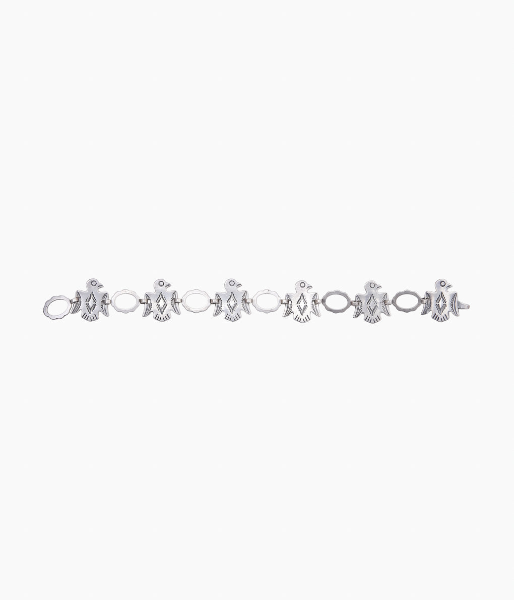 VINTAGE JEWELRY ''40-50'S 6 THNDERBIRD BRACELET⓶ ''(SILVER)
