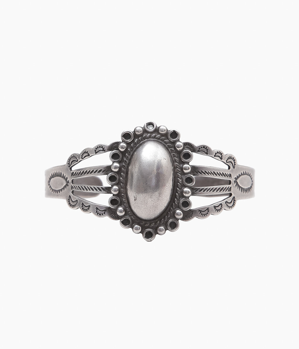 VINTAGE JEWELRY ''60 'S TRADING POST DOMED BRACELET ⓸ ''(SILVER)