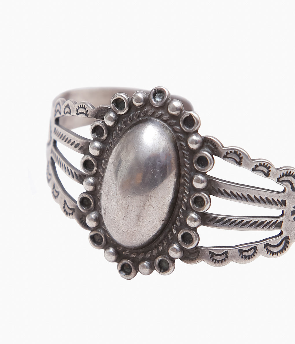 VINTAGE JEWELRY ''60 'S TRADING POST DOMED BRACELET ⓸ ''(SILVER)
