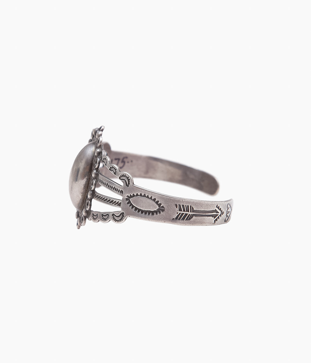 VINTAGE JEWELRY ''60 'S TRADING POST DOMED BRACELET ⓸ ''(SILVER)