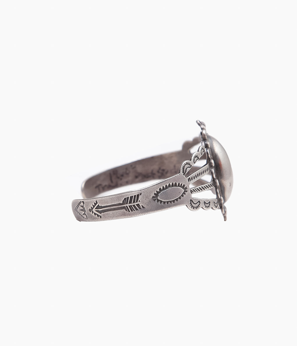 VINTAGE JEWELRY ''60 'S TRADING POST DOMED BRACELET ⓸ ''(SILVER)