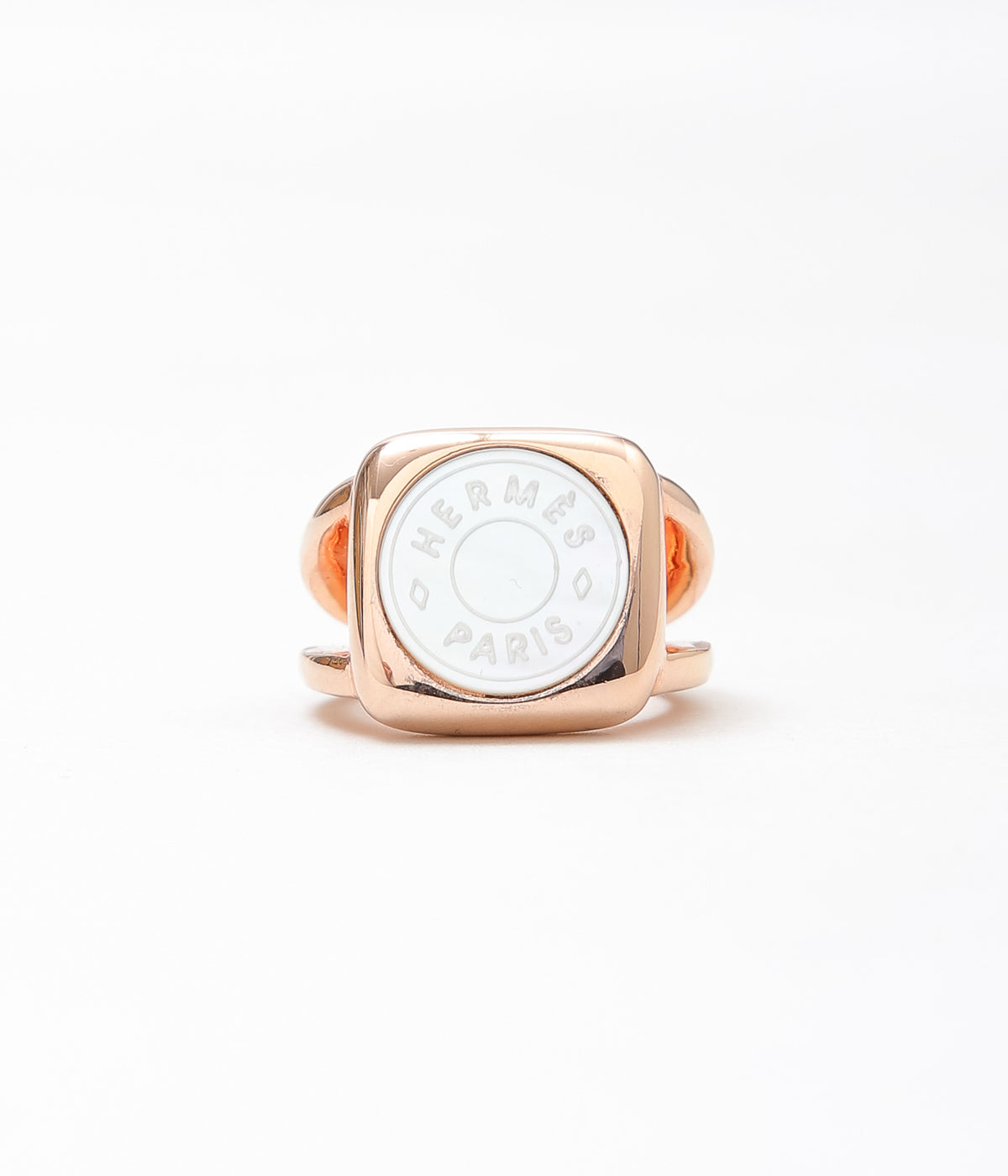VINTAGE JEWELRY ''HERMES SELLIER RING SHELL PINK'' (ASSO)