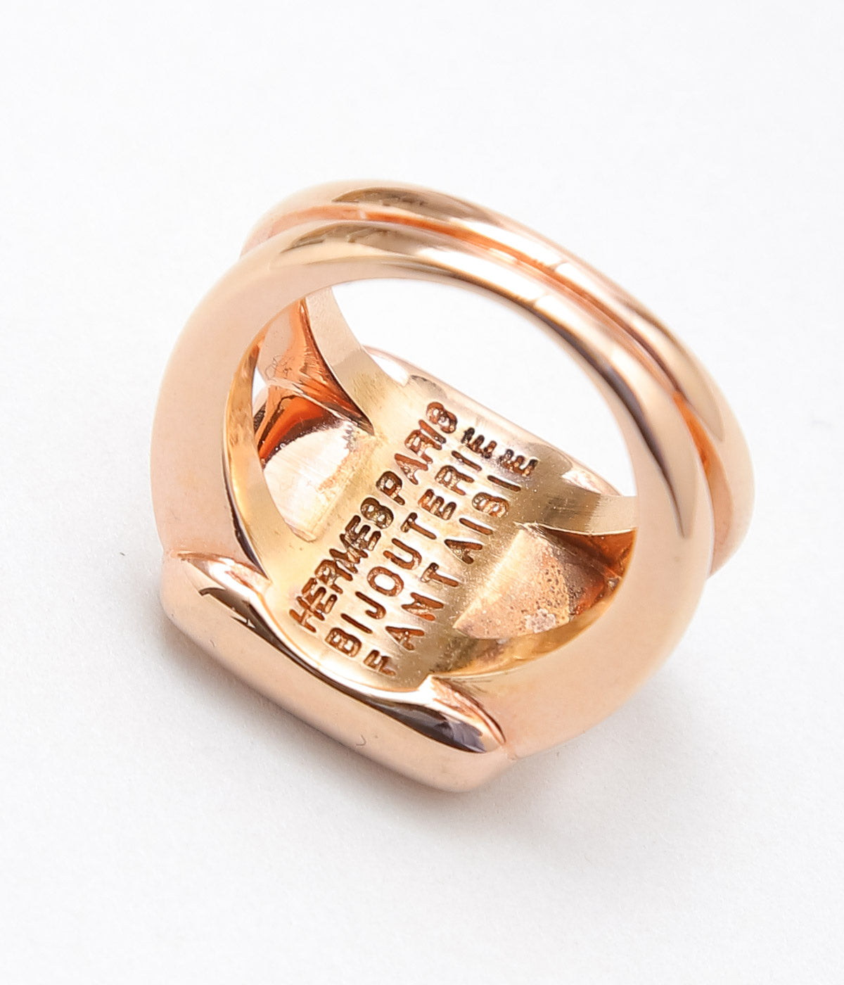 VINTAGE JEWELRY ''HERMES SELLIER RING SHELL PINK'' (ASSO)