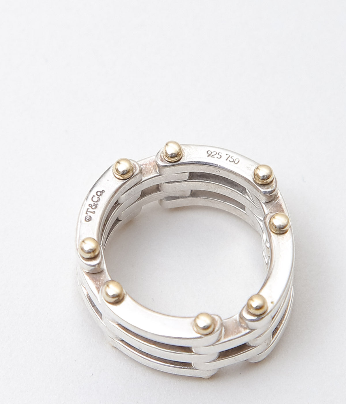 VINTAGE JEWELRY '' TIFFANY&CO. GATE LINK RING750'' (ASSO)
