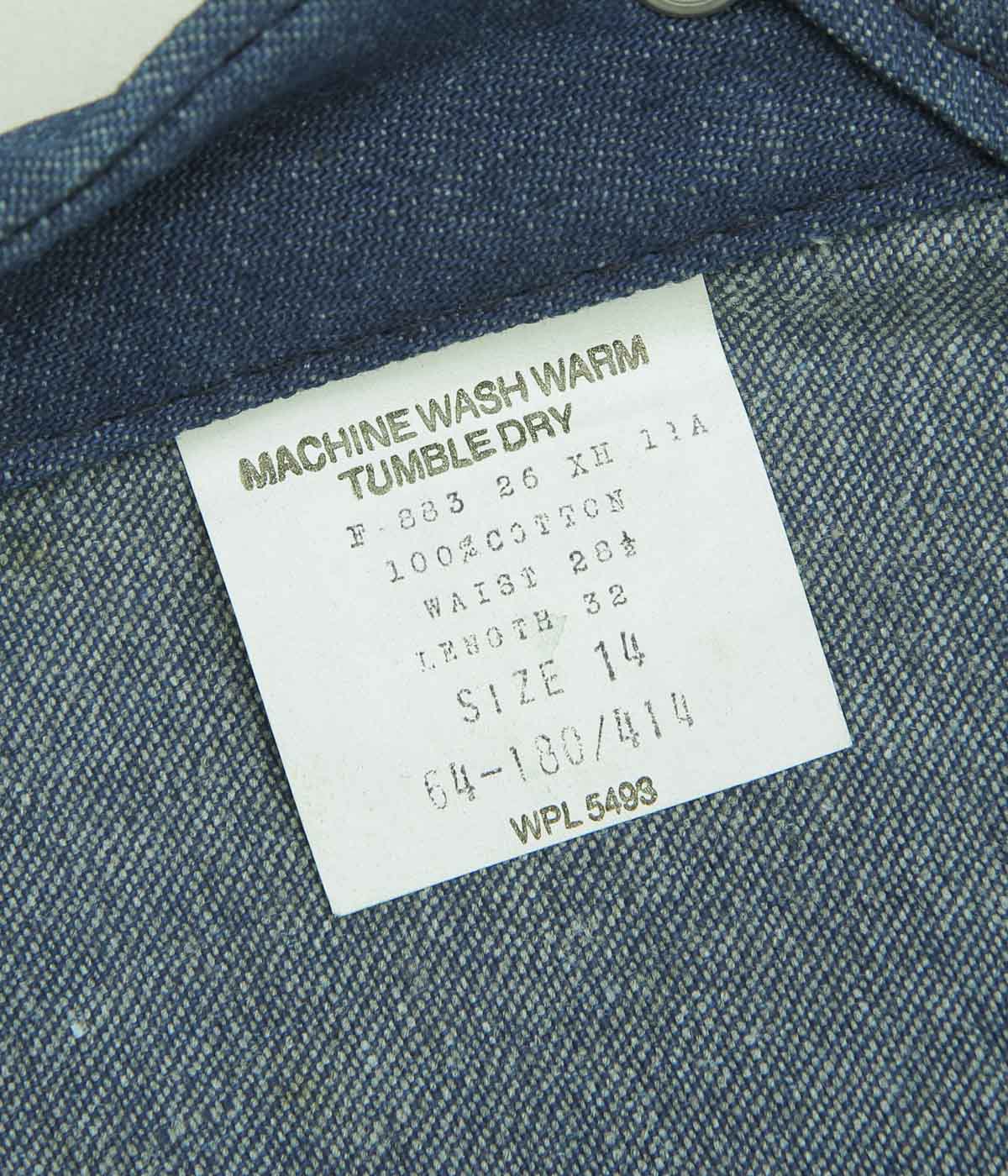 VINTAGE CLOTHING ''DEAD STOCK WASHINGTON DEE CEE OVERALL''(INDIGO)(W28.5/L32)