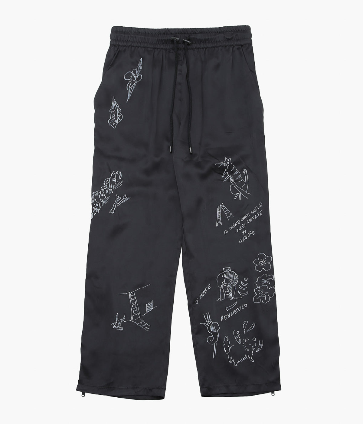 WONDEROUND ''BOXING TROUSERS W/HAND DRAWING'' (BLACK)