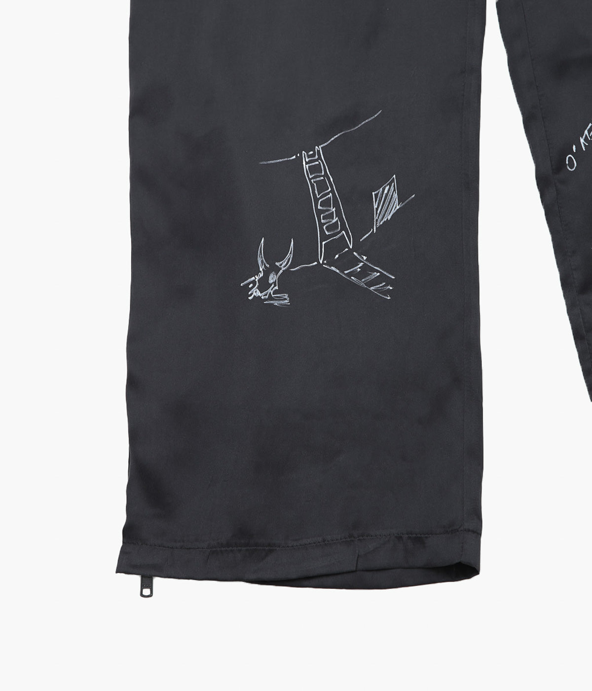 WONDEROUND ''BOXING TROUSERS W/HAND DRAWING'' (BLACK)
