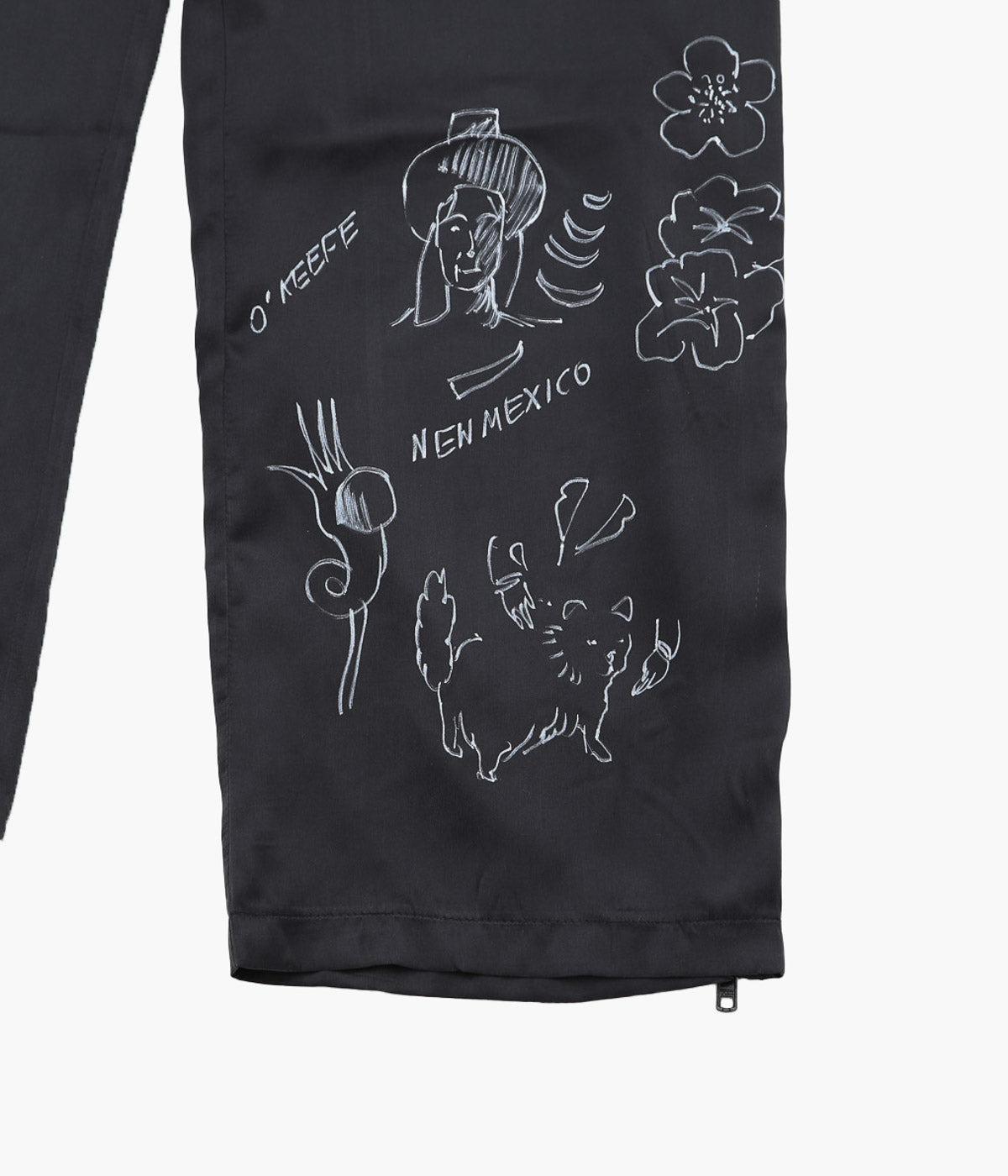 WONDEROUND ''BOXING TROUSERS W/HAND DRAWING'' (BLACK)