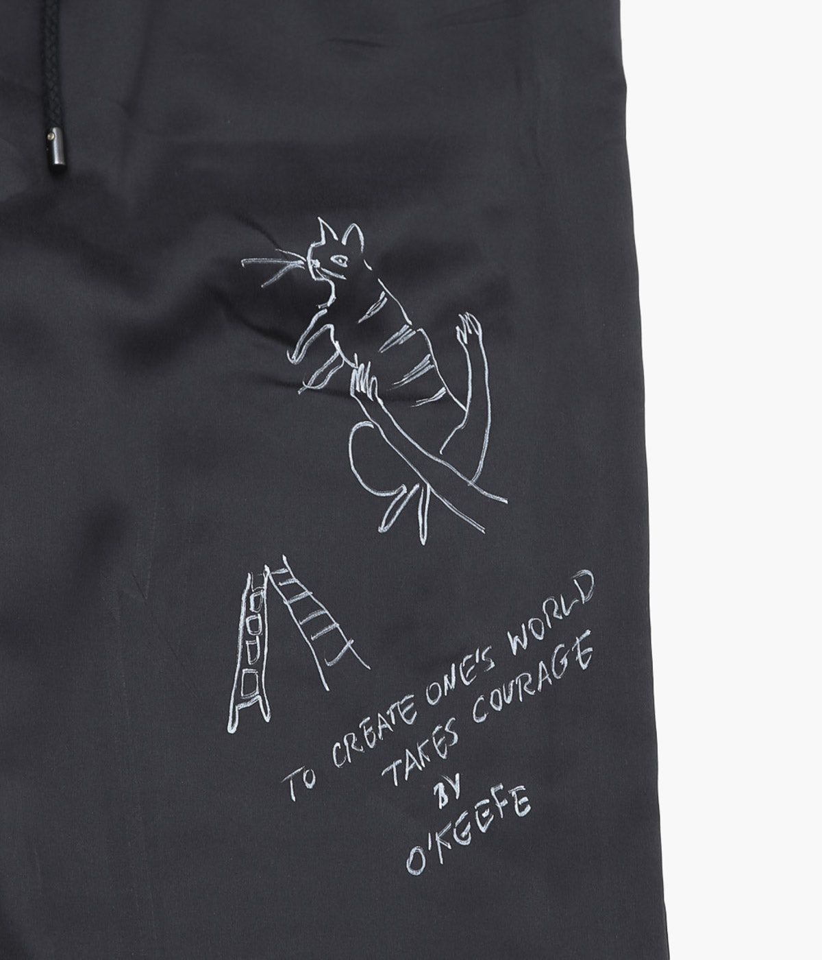 WONDEROUND ''BOXING TROUSERS W/HAND DRAWING'' (BLACK)