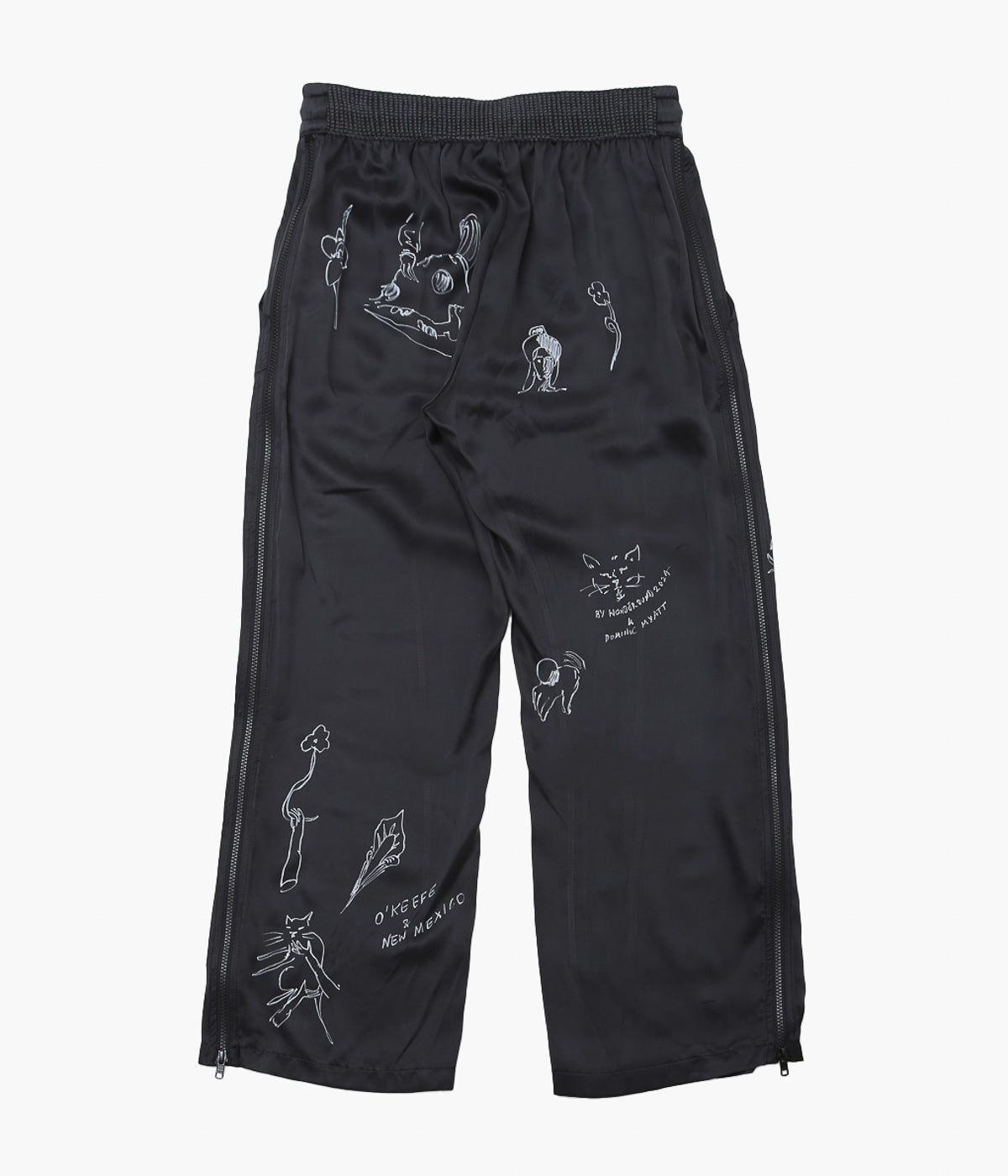WONDEROUND ''BOXING TROUSERS W/HAND DRAWING'' (BLACK)