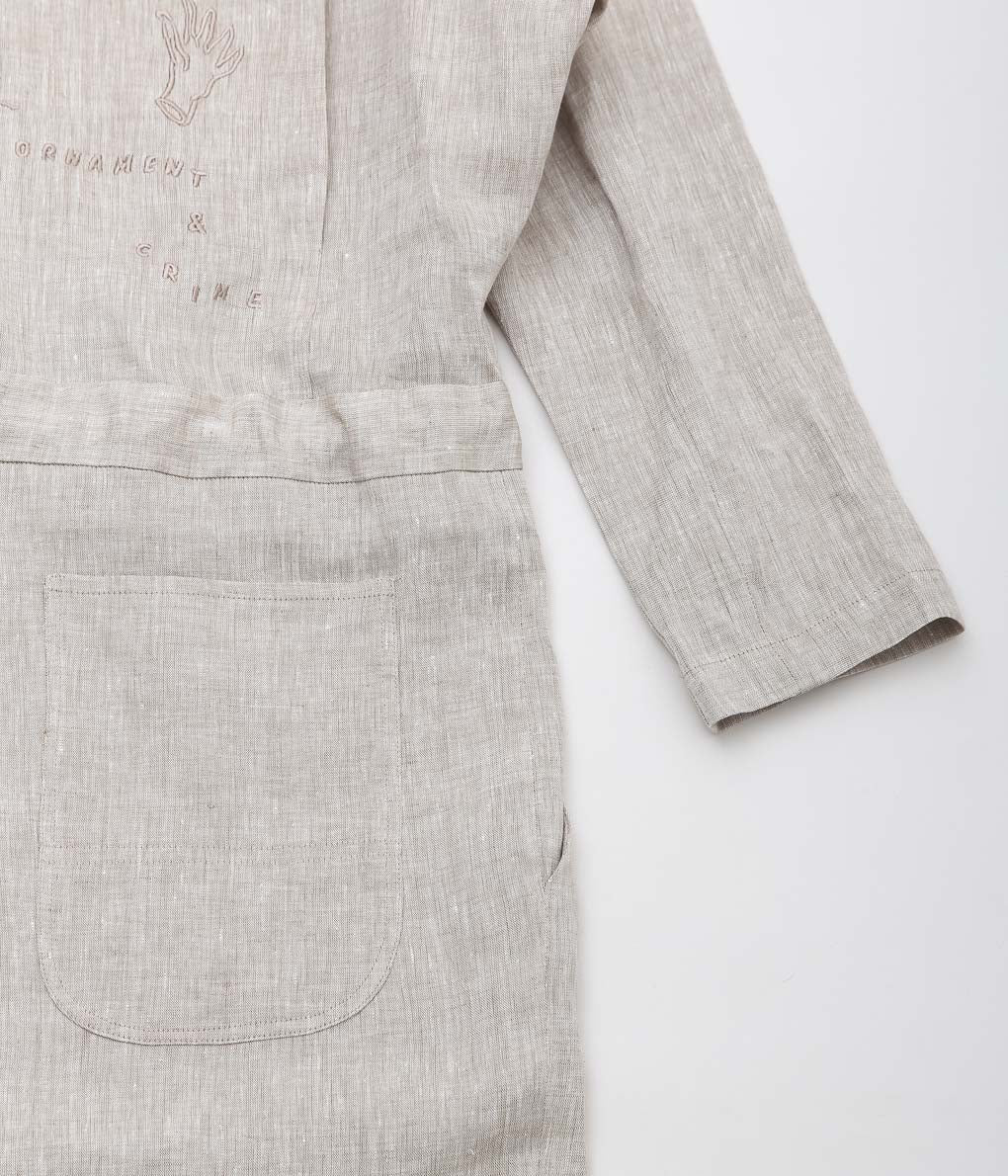 WONDEROUND ''WORKSUIT W/EMBROIDERY'' (STONE/LINEN)
