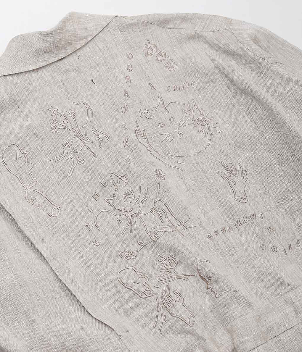 WONDEROUND ''WORKSUIT W/EMBROIDERY'' (STONE/LINEN)