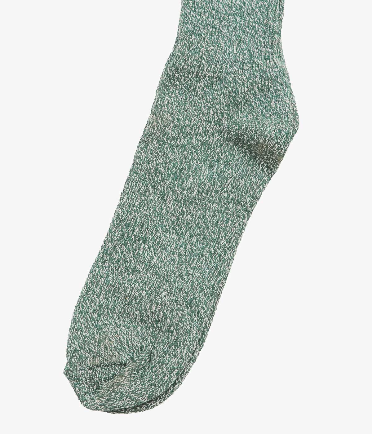 WYTHE "RECYCLED COTTON CAMP SOCKS" (EVERGREEN MELANGE)