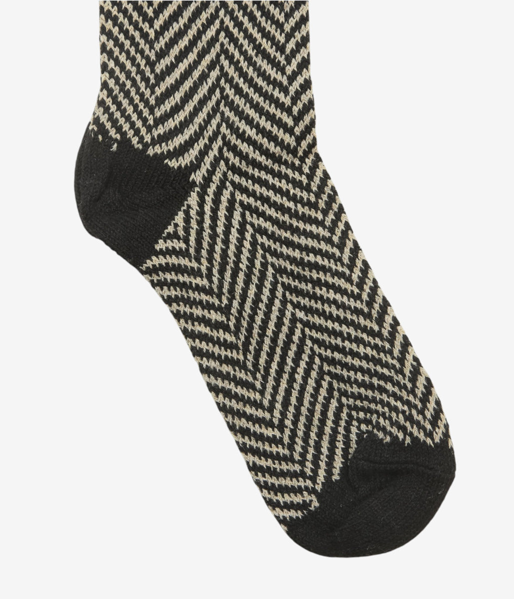 WYTHE ''RECYCLED WOOL HERRINGBONE SOCKS'' (GREY)