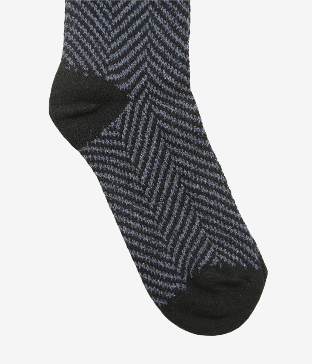 WYTHE ''RECYCLED WOOL HERRINGBONE SOCKS'' (NAVY)