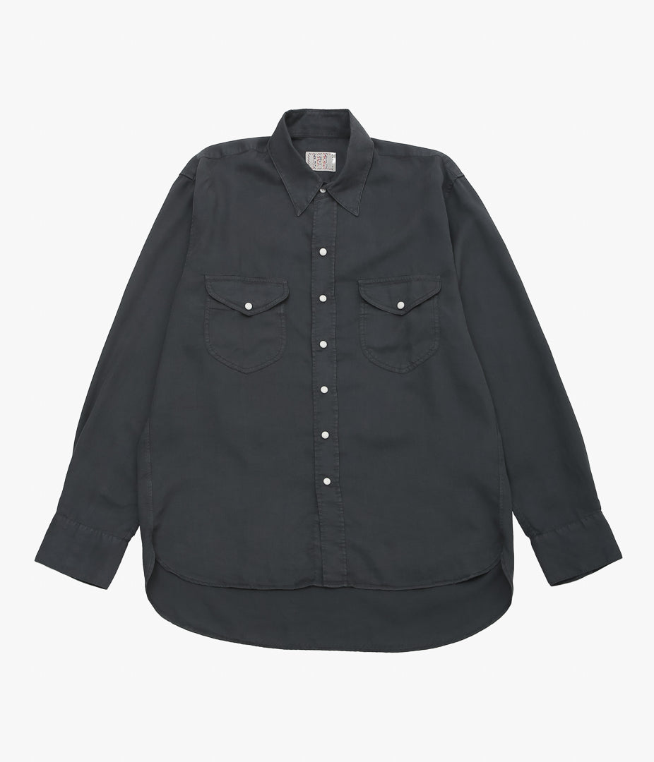 WYTHE ''TENCEL GABARDINE PEARLSNAP SHIRTS''(FADED BLACK)