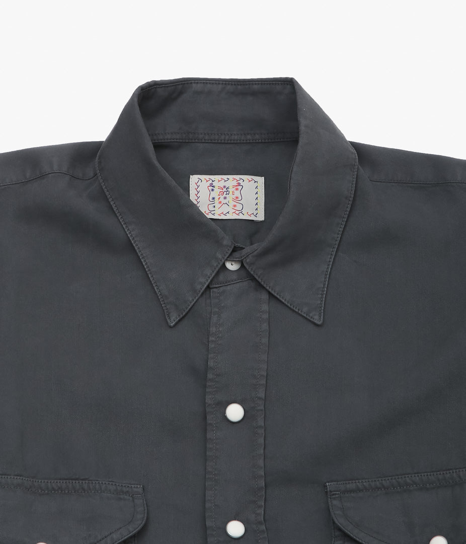 WYTHE ''TENCEL GABARDINE PEARLSNAP SHIRTS''(FADED BLACK)
