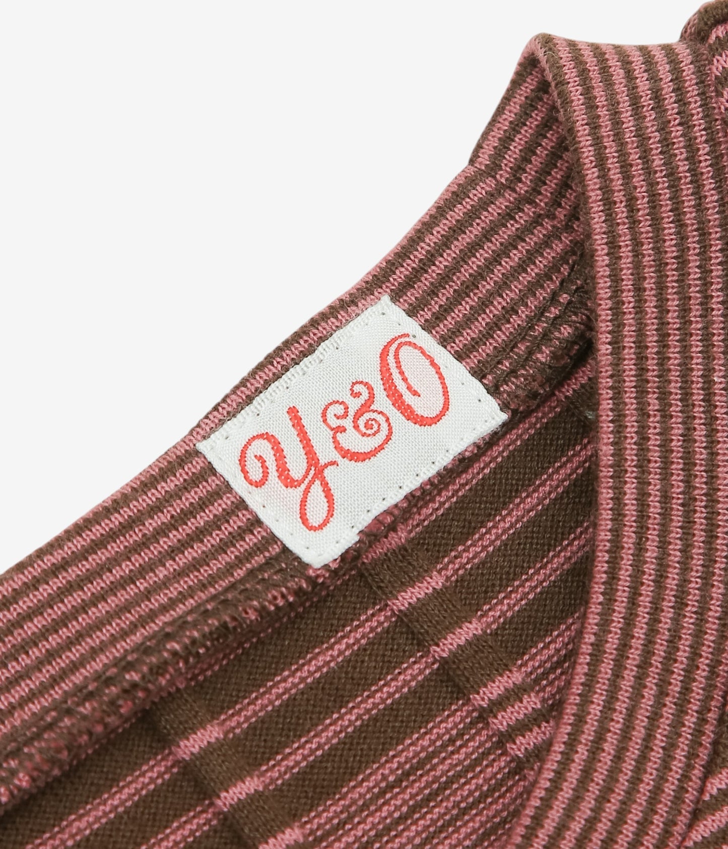 YOUNG&OLSEN THE DRYGOODS STORE ''BROAD RIB CROP CREW NECK'' (BROWN/PINK)