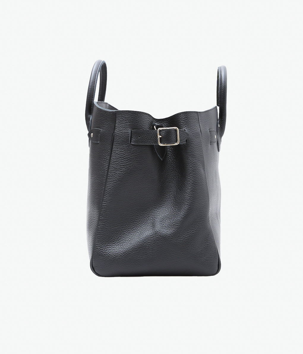 YOUNG & OLSEN THE DRYGOODS STORE ''EMBOSSED LEATHER BELTED TOTE M''(BLACK)