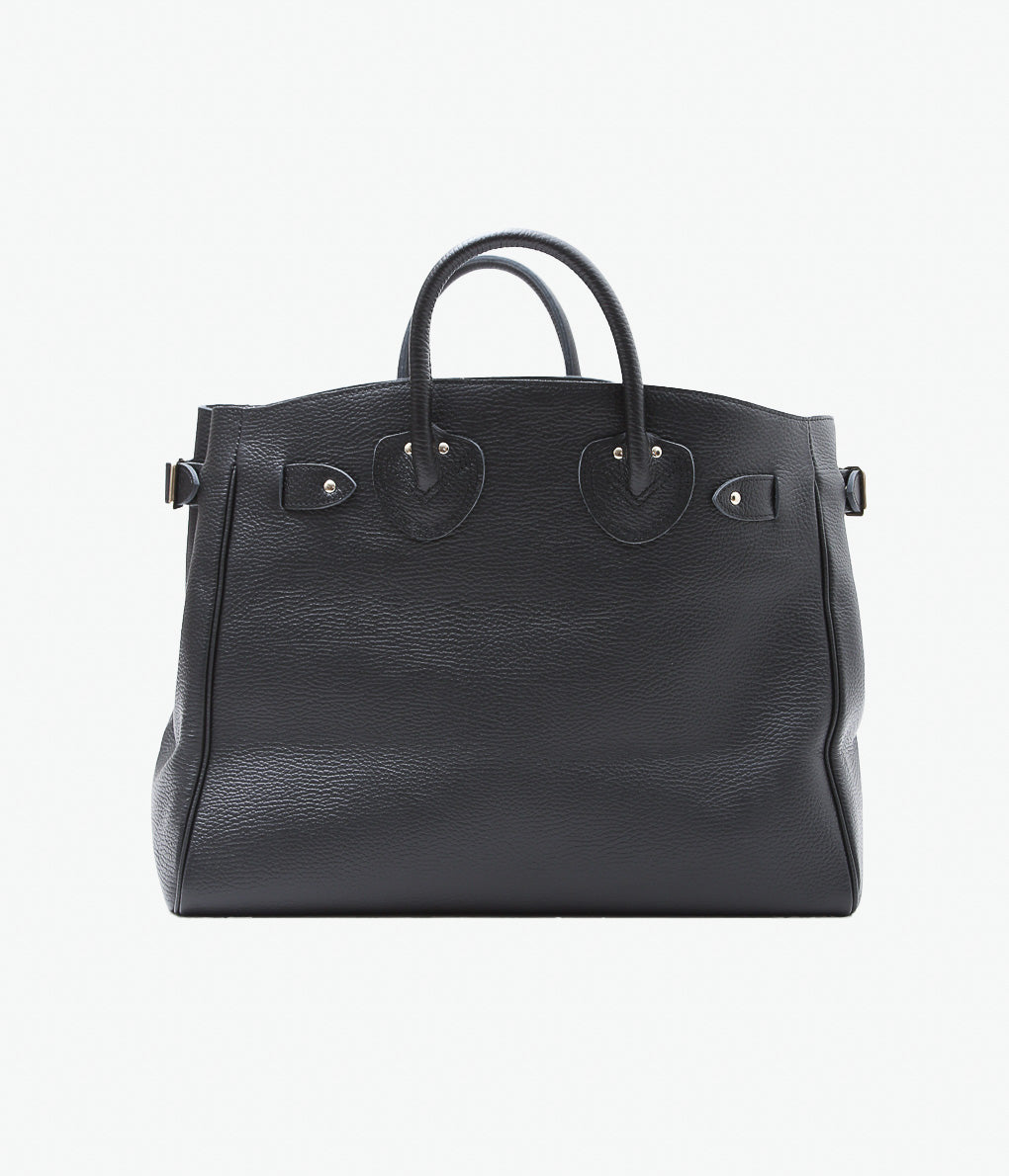 YOUNG & OLSEN THE DRYGOODS STORE ''EMBOSSED LEATHER BELTED TOTE M''(BLACK)