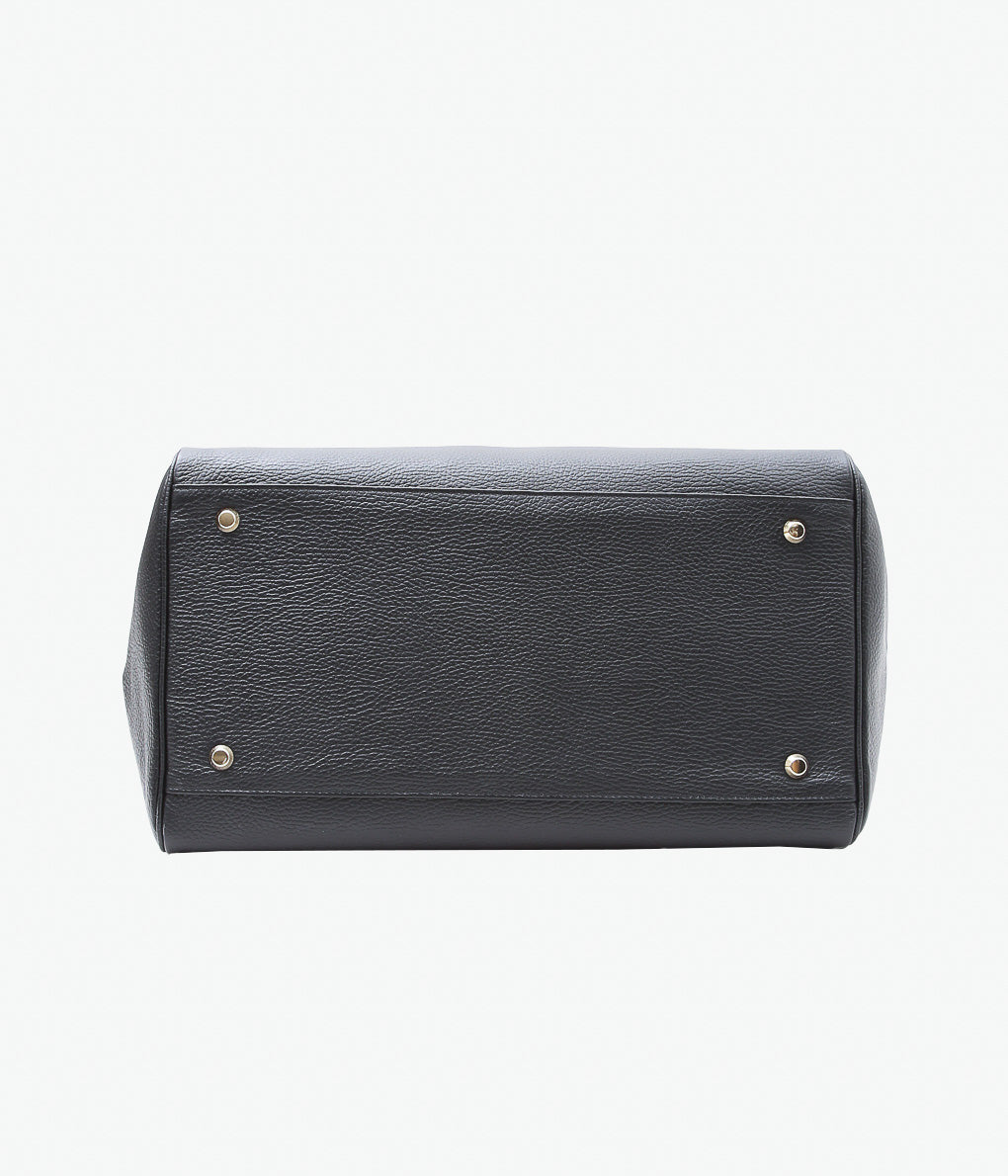 YOUNG & OLSEN THE DRYGOODS STORE ''EMBOSSED LEATHER BELTED TOTE M''(BLACK)