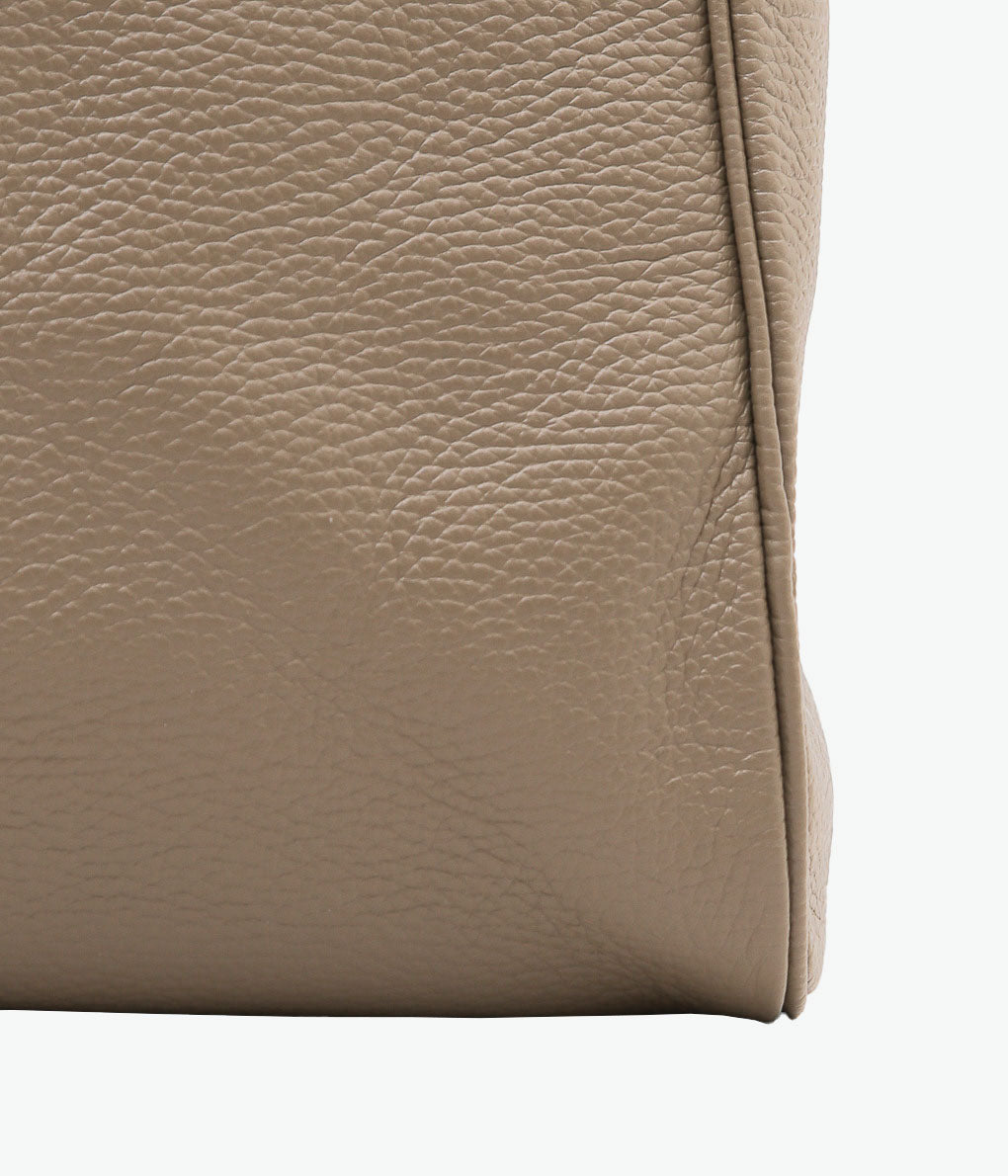 YOUNG&OLSEN THE DRYGOODS STORE ''EMBOSSED LEATHER BELTED TOTE M'' (ETOUPE)
