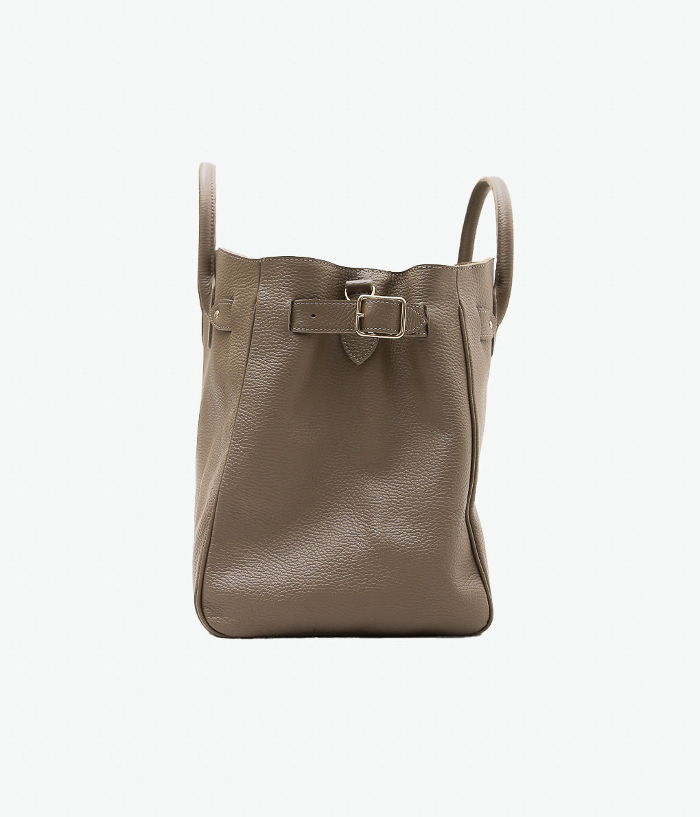 YOUNG&OLSEN THE DRYGOODS STORE ''EMBOSSED LEATHER BELTED TOTE M'' (ETOUPE)