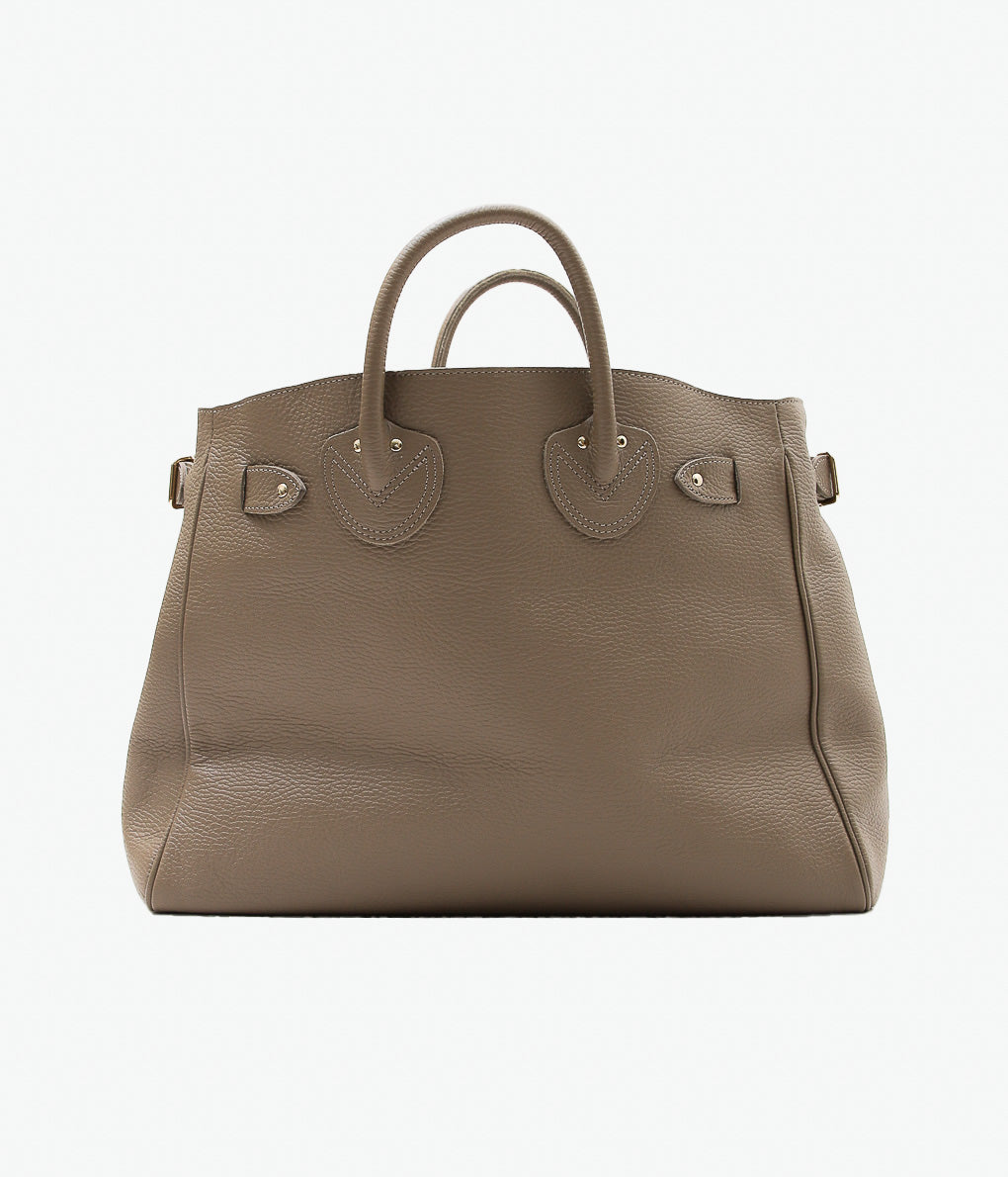 YOUNG&OLSEN THE DRYGOODS STORE ''EMBOSSED LEATHER BELTED TOTE M'' (ETOUPE)