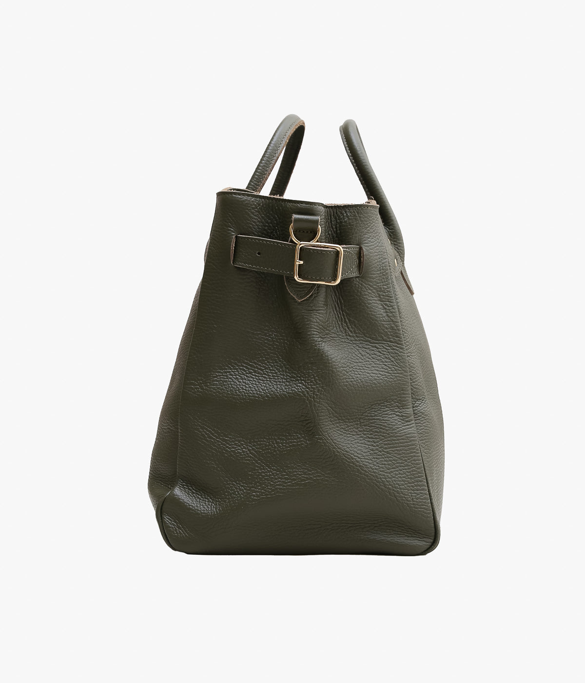 YOUNG&OLSEN THE DRYGOODS STORE ''EMBOSSED LEATHER BELTED TOTE M'' (KHAKI)