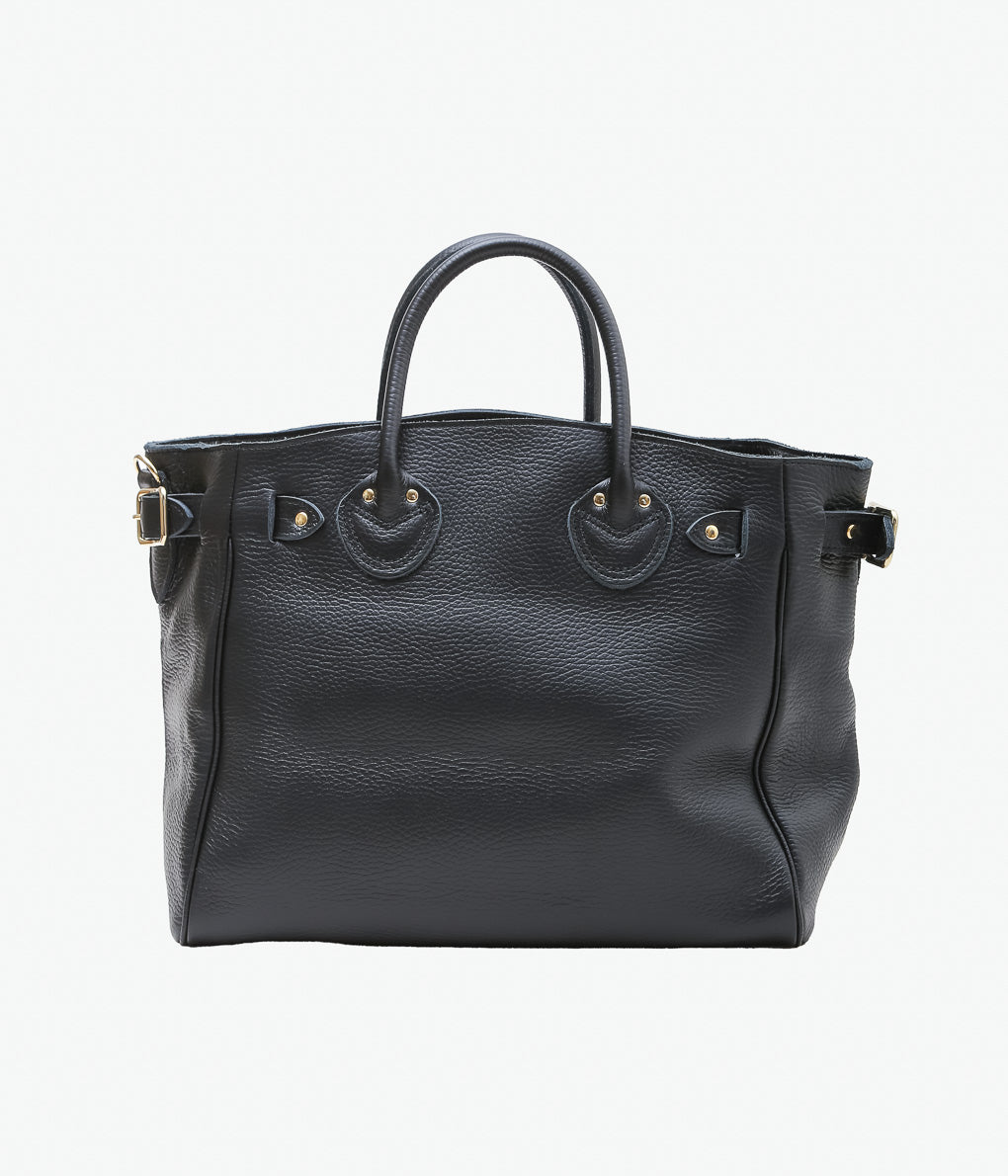 YOUNG&OLSEN THE DRYGOODS STORE ''EMBOSSED LEATHER BELTED TOTE S'' (BLACK)
