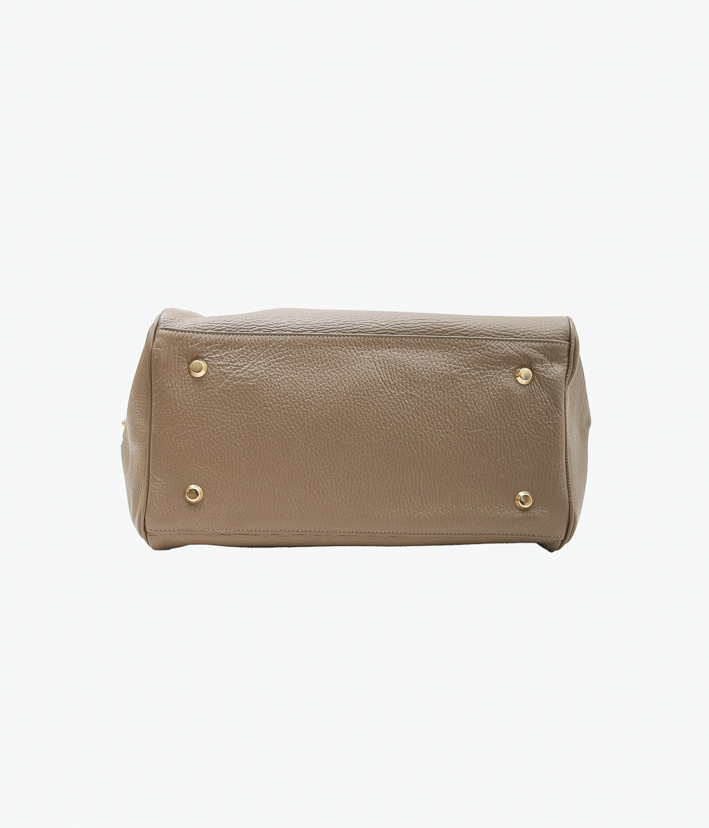 YOUNG&OLSEN THE DRYGOODS STORE ''EMBOSSED LEATHER BELTED TOTE S'' (ETOUPE)